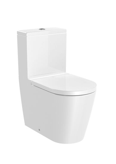 Roca Inspira Round  miska WC  kompakt Rimless o/podwójny biały mat