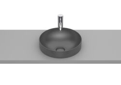 Roca Inspira umywalka nablatowa Round 37x37x7,5 cm czarny mat