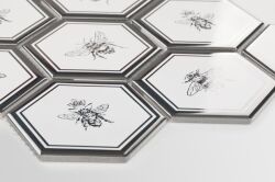 Raw Decor mozaika Heksagon XL Queen Bee Silver HXLSB