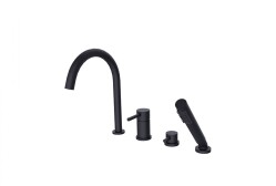 Besco bateria wannowa Illusion 4-otworowa czarny mat BW-I4-CZ