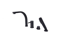 Besco bateria wannowa 4-otworowa Decco czarny matt BW-D4-CZ