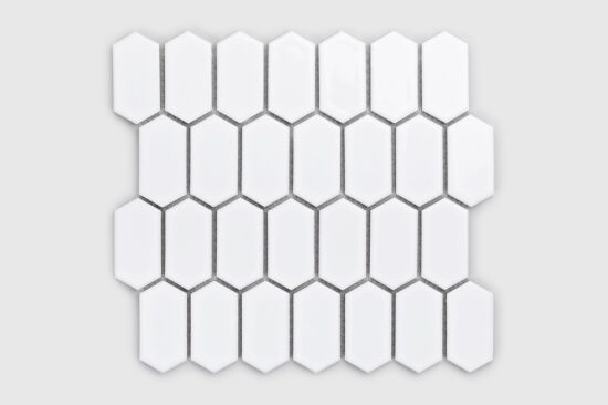 Raw Decor mozaika Heksalong Duży Biały Połysk HLBS