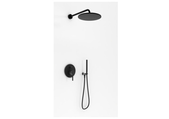 Kohlman zestaw natryskowy ze słuchawką i deszczownicą Roxin Black QW210RBR25