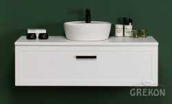 Grekon szafka z umywalką Areda Petto Bianco 120x48 uchwyt czarny PET-B-U120/46C + AREDA-42