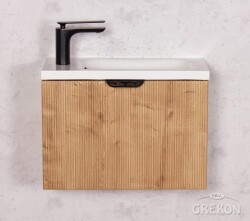 Grekon szafka łazienkowa dąb burlington 50cm FRESCO z umywalką białą