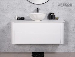 Grekon Lilia Smooth szafka łazienkowa biała 120 cm z umywalką