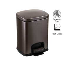 Stella kosz pedałowy PREMIUM prostokątny grafit metalik 5L  20.20305-B