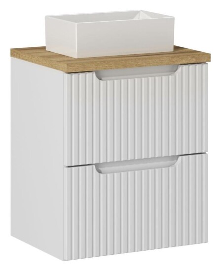 Comad Nowa White zestaw meblowy 50cm z umywalką nablatową ryflowany