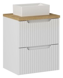 Comad Nowa White zestaw meblowy 50cm z umywalką nablatową ryflowany