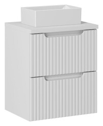 Comad Nowa White zestaw meblowy 50cm z umywalką nablatową ryflowany