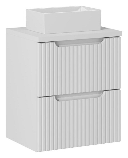 Comad Nowa White zestaw meblowy 50cm z umywalką nablatową ryflowany