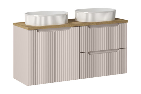 Comad Nova Cashmere zestaw meblowy 120cm z blatem i 2 umywalkami nablatowymi Beyond