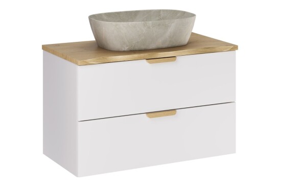 Comad Aster White zestaw meblowy 80cm z blatem i umywalką nablatową Anna