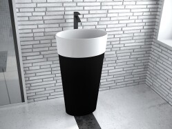 Besco umywalka wolnostojąca Uniqa B&W 46,5x32,5 UMD-U-WBW