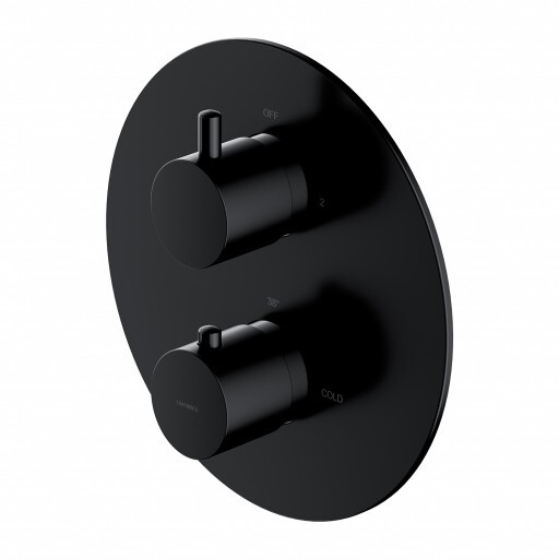 Omnitres Y termostatyczna bateria prysznicowo-wannowa podtynkowa czarna
