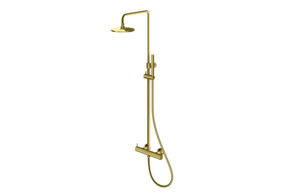 Kohlman zestaw prysznicowy z bateria termostatyczną Axel Brushed Gold złoto szczotkowane
