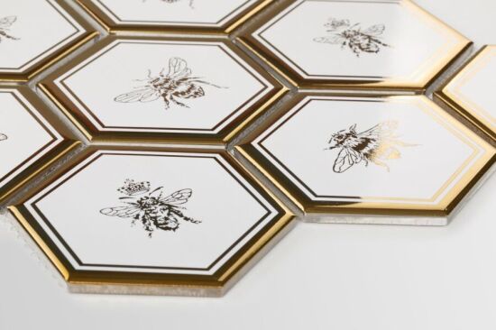 Raw Decor mozaika Heksagon XL Queen Bee Gold HXLGB