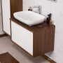 Grekon Venus szafka łazienkowa WENGE 80 cm z blatem i umywalką ryflowana