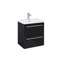 Ellita zestaw umywalka meblowa + szafka Kwadro Plus 51,5x39,8 Black 167649