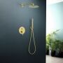 Blue Warer zestaw prysznicowy podtynkowy z deszczownicą i prysznicem BOSTON BOS-ZKP.150 ZŁOTO SZAMPAŃŚKIE