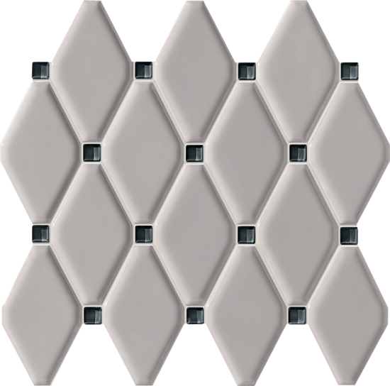 Tubądzin pytka ścienna Abisso grey mozaika 29,8x27,0 połysk