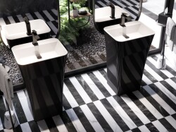 Besco umywalka wolnostojąca Assos S-Line B&W 50x40 czarno biała