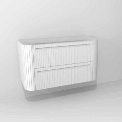 Devo szafka pod blat Gloria 2.0 wisząca 100 cm Premium White Supermatt F83 ryflowana