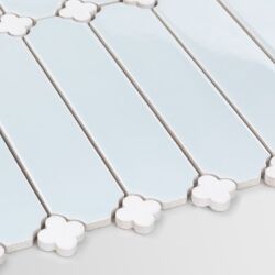 Raw Decorr mozaika Cecile Baby Blue Połysk z Białą Koniczyną