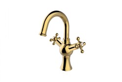 Besco bateria umywalkowa stojąca Retro II złota BU-RII-ZL