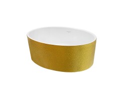 Besco umywalka nablatowa Uniqa Glam Złota 46,5x32,5 UMD-U-NGZ