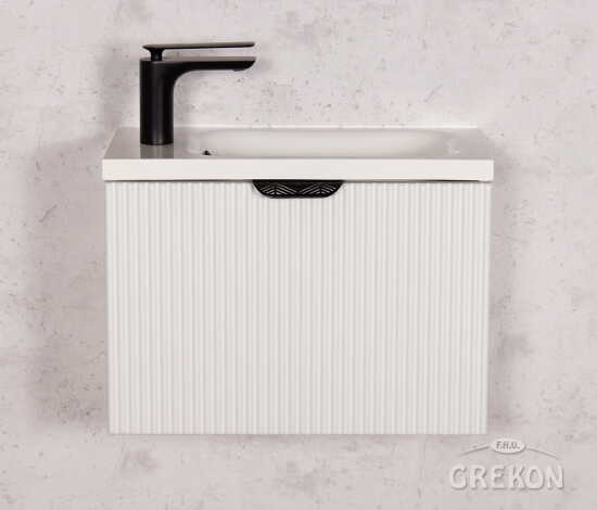 Grekon szafka łazienkowa biała 50cm FRESCO z umywalką