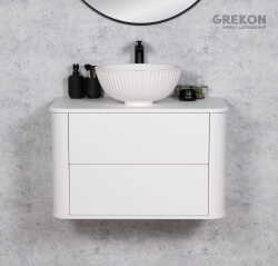 Grekon Lilia Smooth szafka łazienkowa biała 80 cm z umywalką