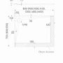 Schedpol brodzik prostokątny Libra Black Stone 70x80 kompozyt kamienny