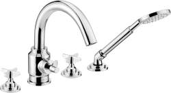 Deante bateria wannowa 4-otworowa z zestawem prysznicowym Temisto chrom BQT_014D