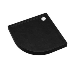 Schedpol brodzik półokrągły Cameron Black Stone 80x80 czarny kamień