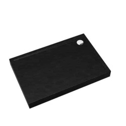 Schedpol brodzik prostokątny Cameron Black Stone 80x100 czarny kamień