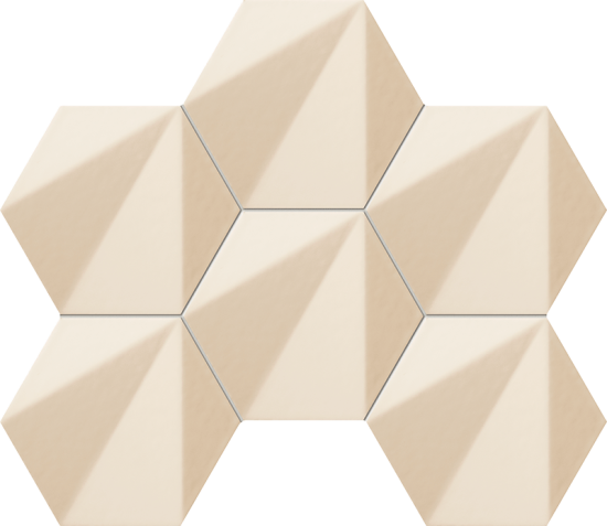Tubądzin plytka ścienna Chenille beige hex Mozaika 28,9x22,1 mat