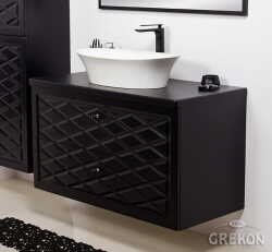 Grekon szafka z umywalką Cobra 103x50 czarna CBR-C-U100/48/2 + QUADRO