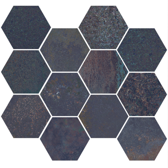 Aparici gres Corten Sapphire Natural Mosaico Hexagonal 28x30