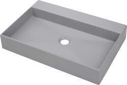 Deante umywalka nablatowa granitowa Correo szary metalik CQR_SU6S