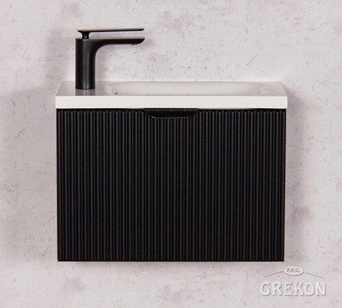 Grekon szafka łazienkowa czarna 50cm FRESCO z umywalką