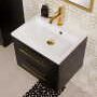 Grekon Belli Gold szafka łazienkowa czarna 50 cm BELLI GOLD z umywalką 