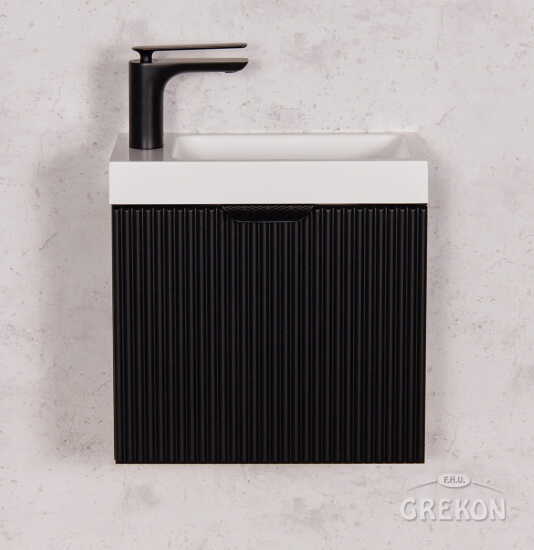 Grekon szafka łazienkowa czarna 40cm FRESCO z umywalką