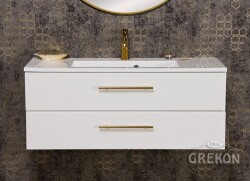Grekon Belli Gold szafka łazienkowa biała 100 cm z umywalką