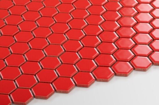 Raw Decor mozaika Heksagon Mały Czerwony Matowy HMCRS