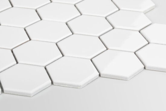 Raw Decor mozaika Heksagon Duży Biały Połysk HDBS