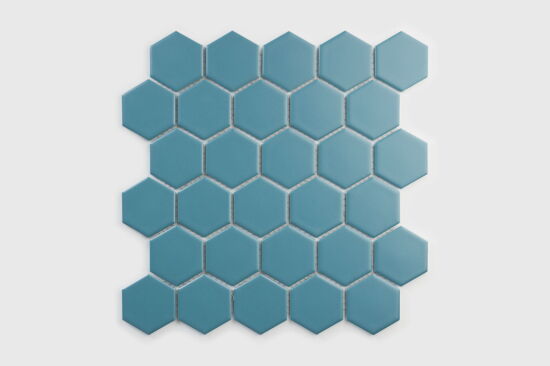 Raw Decor mozaika Heksagon Duży Peacock Blue HDPBM