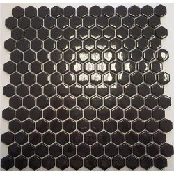 El Casa mozaika Enamel Hexagon Negro Brillo 30,8x29,8