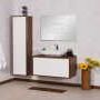 Grekon Venus szafka łazienkowa WENGE 80 cm z blatem i umywalką ryflowana
