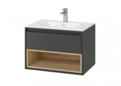 Excellent szafka z umywalką AS Tuto 70x45,7 Szary / Dąb MLEX.0101.700.GRBL + CEEX.3617.700.WH